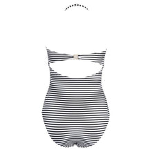 Load image into Gallery viewer, Pinstripe Halter One-Piece Swimsuit
