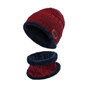 Warm Beanie Cap With Scarf