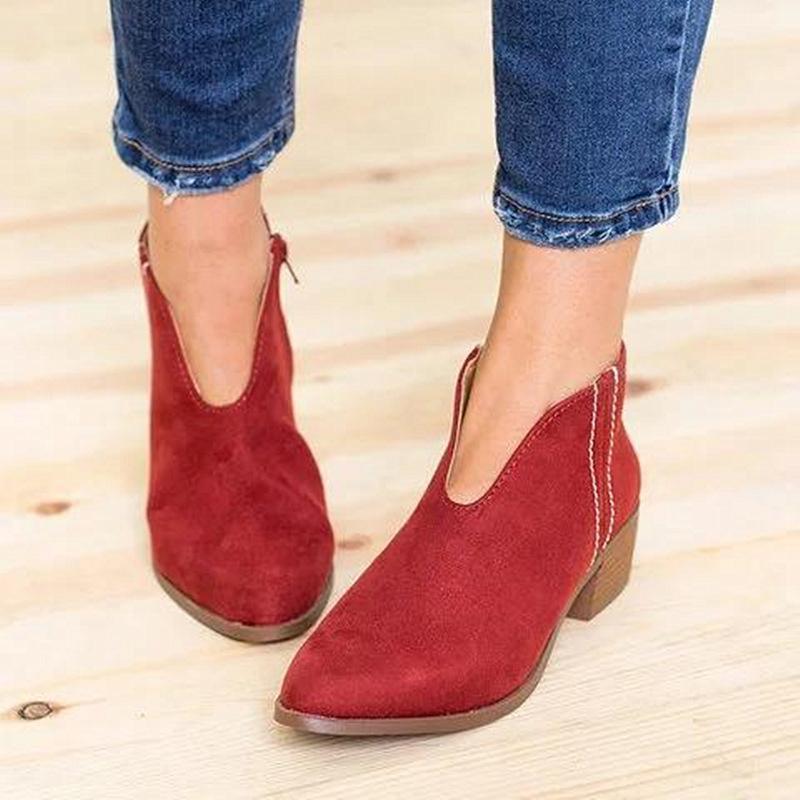 Women Fashion Zipper Booties