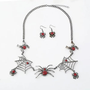 Halloween Jewelry Creative Necklace Spider Web Pendant & Chain